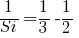 1/Si=1/3-1/2