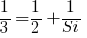 1/3=1/2+1/Si