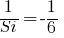 1/Si=-1/6