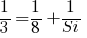 1/3=1/8+1/Si 1/3=1/8+1/Si